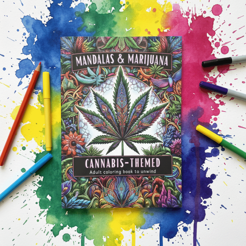 Mandalas & Marijuana Cannabis-Themed Adult Colouring Book