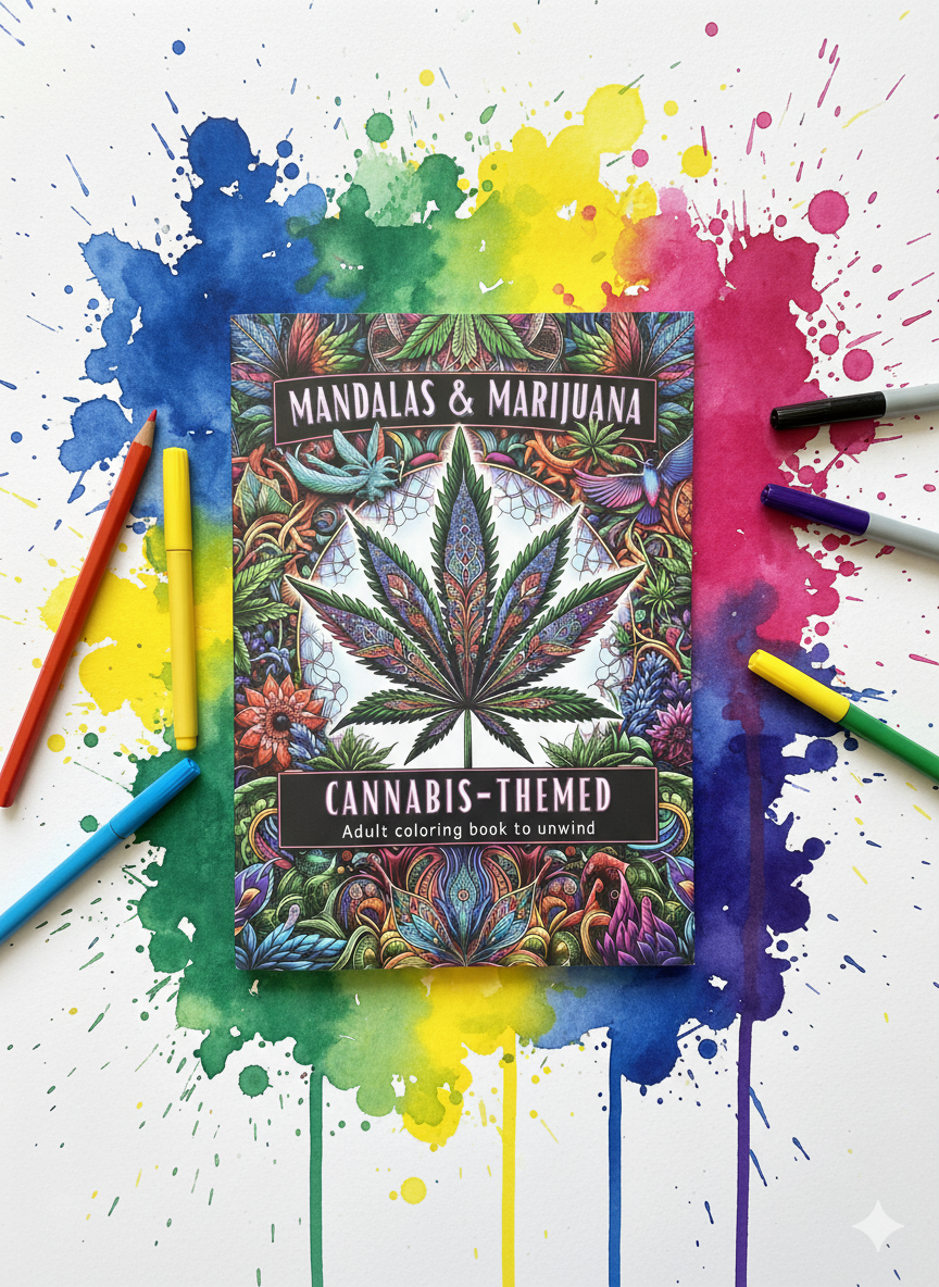 Mandalas & Marijuana Cannabis-Themed Adult Colouring Book