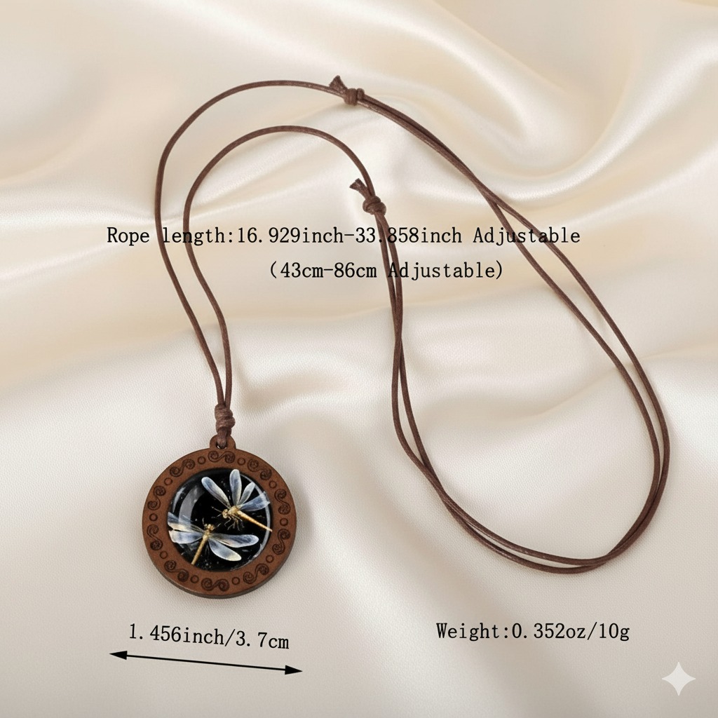 Dragonfly Necklace (wood pendant) - Image 2